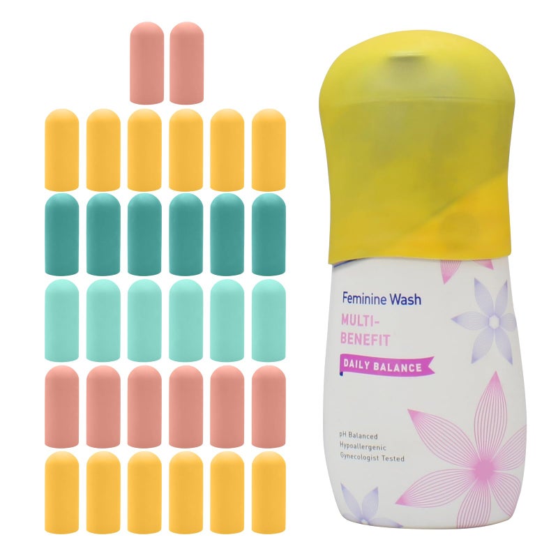 TRANOMOS 32 Pack Silicone Bottle Covers, Travel Essentials for Women Men, Travel Size Toiletries, Cruise Ship Essentials, Accessories Luggage, Travel Must Haves, Elastic Sleeves for Leak Proofing - Image 1