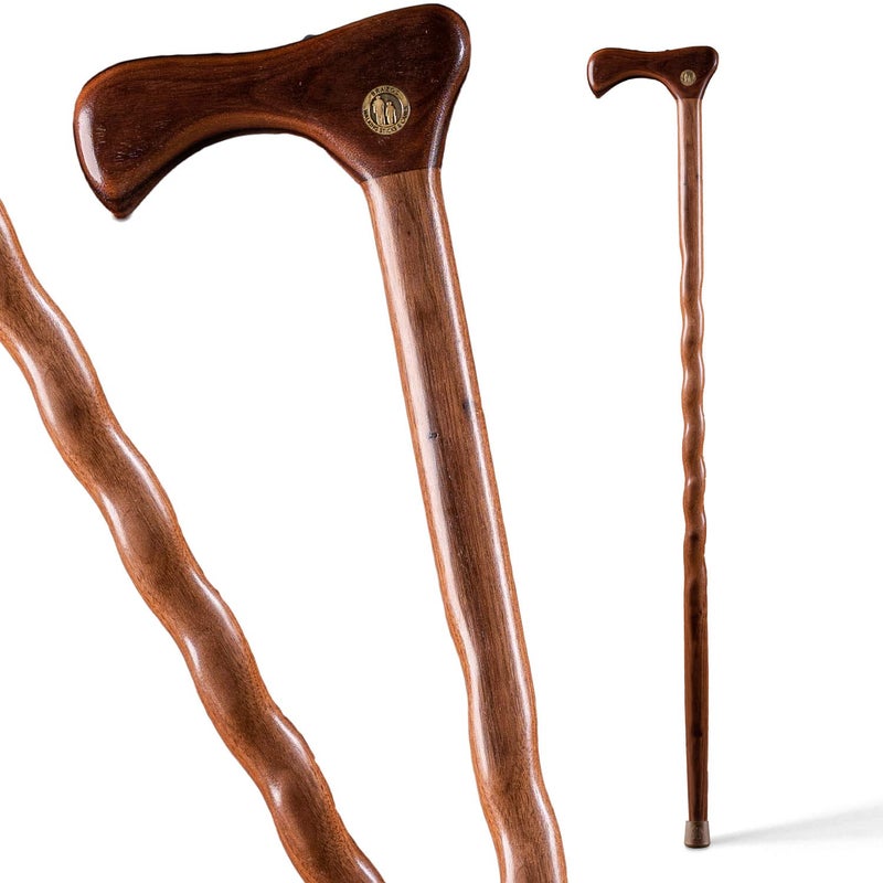 Brazos Brazos Handcrafted Wood Walking Cane Twisted Walnut Traditional Style Handle for Men Women Made in the USA 37