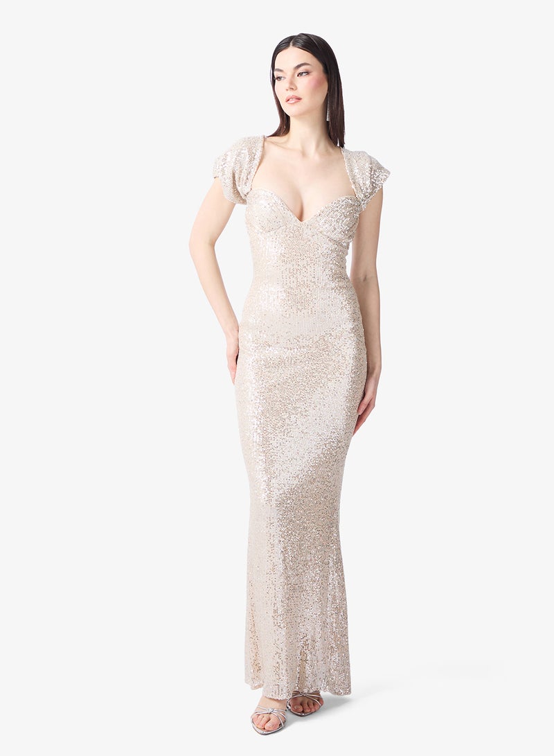 Jaded Rose Sophisticated Refined Details Full-Length Dress - Image 1