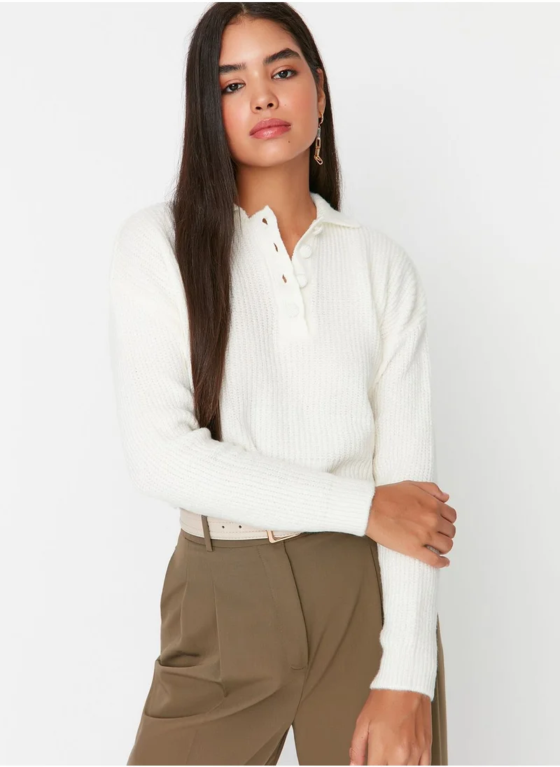 trendyol Button Ribbed Sweater