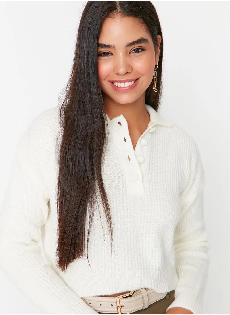 trendyol Button Ribbed Sweater