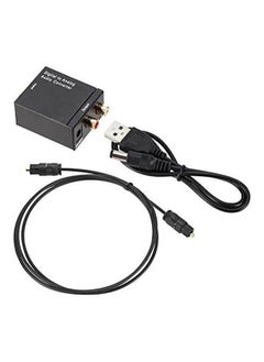 Digital to Analog Audio Converter – Optical SPDIF & Coaxial to Analog L/R RCA Converter with Toslink to 3.5mm Jack Adapter, USB Powered, Includes Optical Cable, High-Fidelity Sound Conversion for TV, Home Theater, and Audio Devices, Black