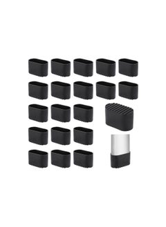 Oval Plastic Chair Leg Caps, Small Leg Caps Furniture Table Leg Covers, Outdoor Chair Leg Floor Protectors Patio Chair Feet Caps, 1.5" X 0.7" for Tables, Chairs, Stools, and More(50 Pcs )(Black )