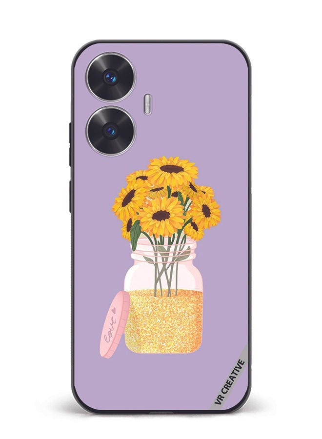 VR CREATIVE Protective Case Cover For Realme C55 Sunflower In Jar Design Multicolour - Image 1