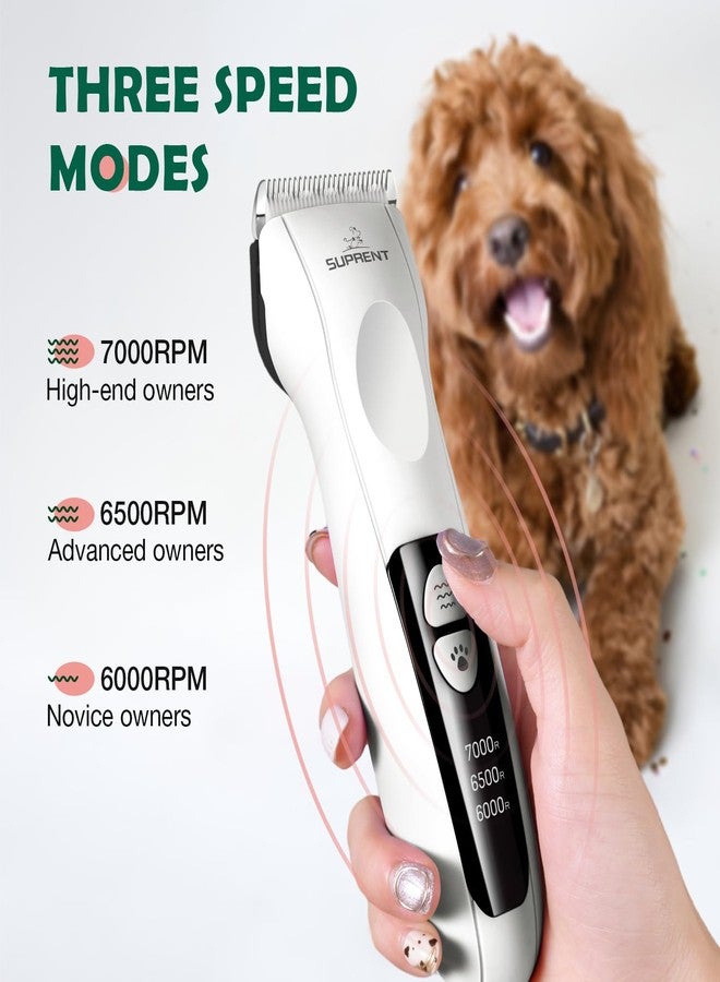 SUPRENT Dog Clippers for Grooming with Guards - Low Noise Cordless Dog Grooming Clippers - Adjustable, Rechargeable Dog Hair Trimmers - Pet Grooming Kit for Small Dogs - Image 5