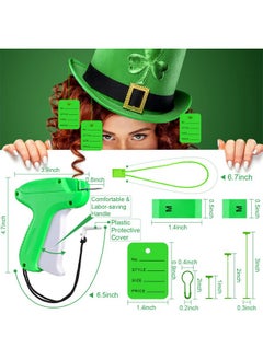 Chumia 3576 Pcs Tagging Gun Clothes Garment Tag Attacher Kit With Needles Standard Plastic Barbs Fasteners Hang Tag Strings Gourd Safety Pins Retail Price Tags Size Labels For Store Warehouse (Light Green)  - Image 5