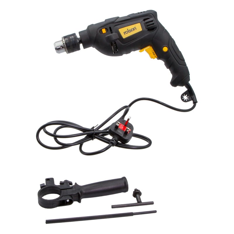 500W Impact Drill 70728 | Variable Speed, Hammer Action, 13mm Keyed Chuck & Accessories Included