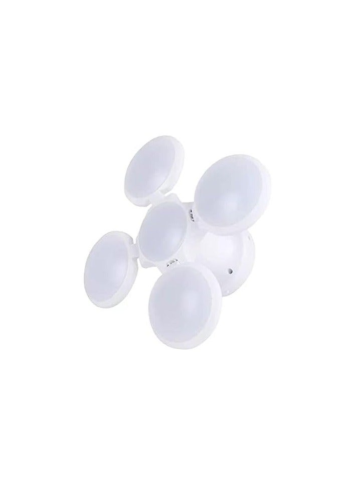 مصباح بإضاءة ليد قابل لإعادة الشحن بـ5 لمبات لاستخدامات متعددة، بوليستر، أبيض - Image 1