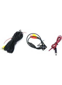 Generic Car Rear View Reverse Parking Camera With Night Vision 4 Led Waterproof 180 Degree Wide Angle -Square- Black  - Image 3