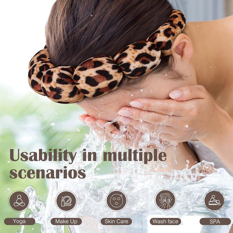 Ztomine Store Spa Headbands for Washing Face or Facial, Set of 2 Skincare, Terry Cloth Headband Wash Headband Combo Pack - Puffy Makeup Headbands for Face Washing, Mask, Skin Treatment - Image 2