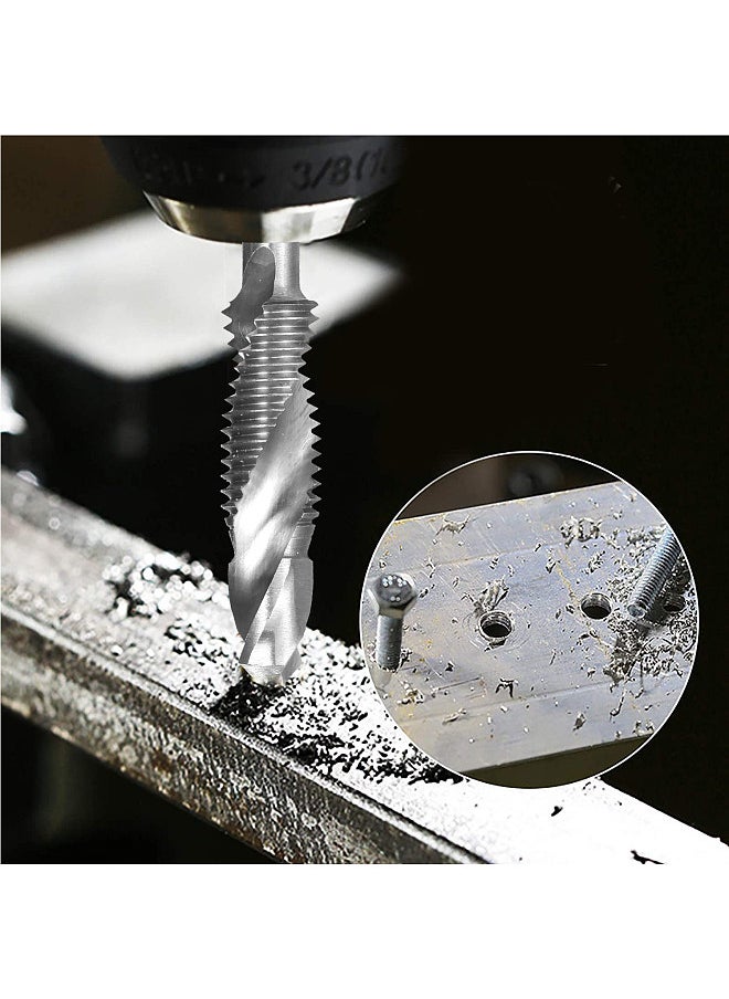 7Pcs Combination Drill and Tap Set Metric Thread HSS M3-M12 Screw Tapping bit Tool Quick Change 1/4in Hex Shank