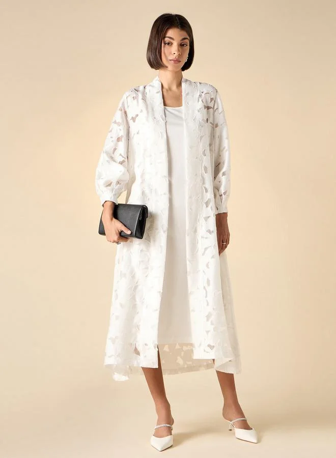 Iconic Iconic Textured Kimono Shrug with Long Sleeves