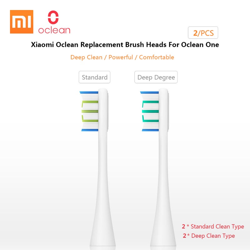 2 رأس فرشاة بديلة لفرشاة أسنان كهربائية آوتوماتيكية Oclean One - رؤوس فرشاة أسنان نظافة قياسية - Image 5