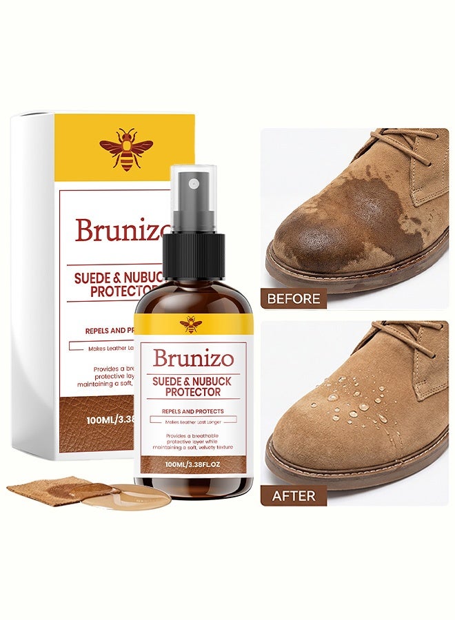 Brunizo Leather suede spray - Protecting the surfaces of household clothes, shoes, sofa leather and suede. Cleaning spray for leather suede, 100ml - Image 1