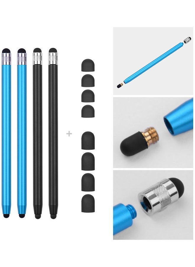 NIBEMINENT 2 In 1 Universal Touchscreen Stylus Pen With 8 Replaceable Tips Set Multicolour  - Image 3