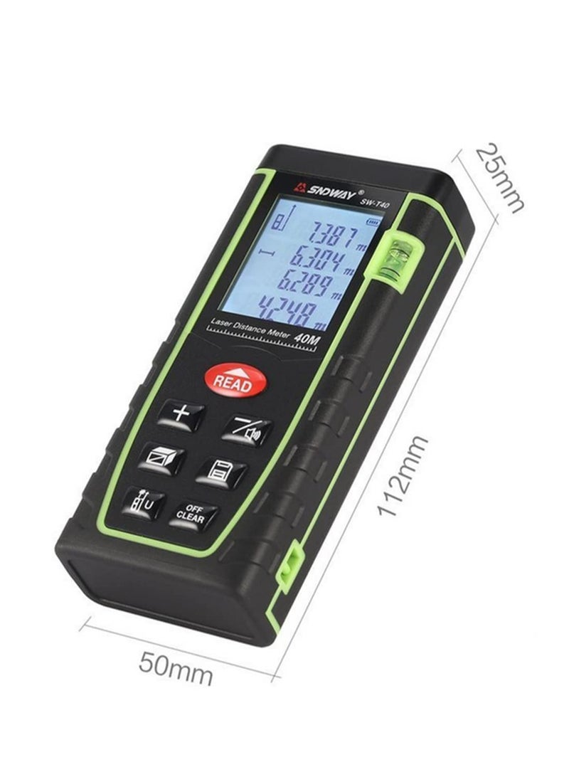 1pcs Laser Rangefinder Distance Meter Range 40m Laser Ruler Device Finder Mini Digital Meater Laser Distance Sensor SW-T40  - Image 3