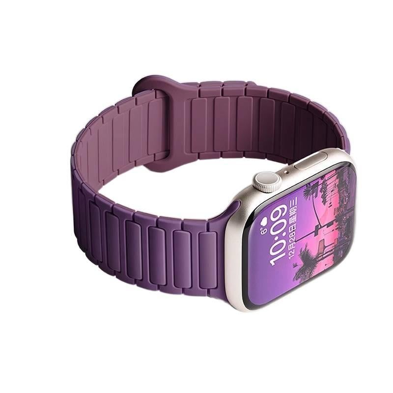 Purple Silicone Sport Strap Smartwatch Band Compatible with Apple Watch Ultra with Adjustable Fit Replacement Strap for Daily Wear - AuraLuxe - Image 1