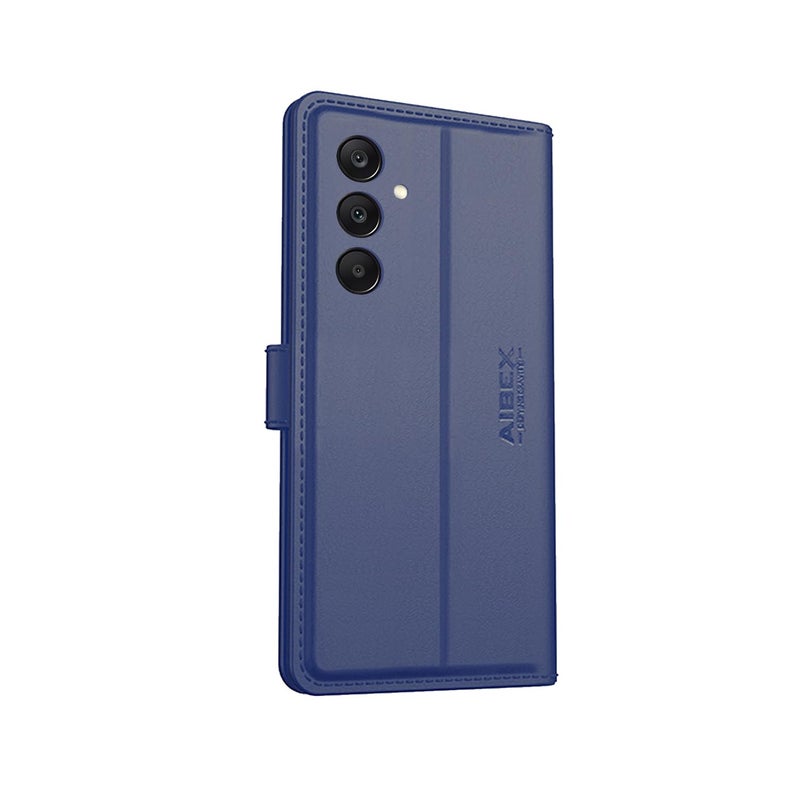 AIBEX غطاء فليب AIBEX ® متوافق مع سامسونج F36 5G / سامسونج M36 5G بتشطيب جلدي مع إغلاق مغناطيسي | داخل TPU مع جيوب للبطاقات | حامل محفظة | حماية كاملة - أزرق - Image 3