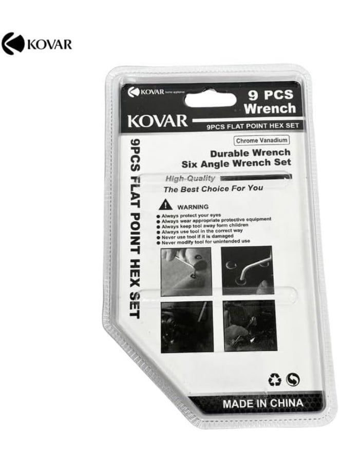 kovar مجموعة مفاتيح سداسية مسطحة كوفار 9 قطع - Image 4