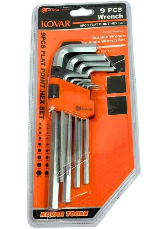 kovar مجموعة مفاتيح سداسية مسطحة كوفار 9 قطع - Image 1