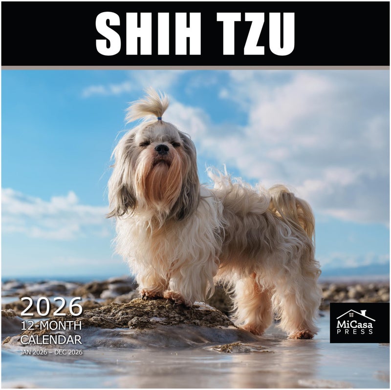 MICASA PRESS Shih Tzu 2026 Wall Calendar 12 Month | 12" x 24" Open | Thick & Sturdy Paper | Holiday Gift | Cute Puppy Dog Calendar 2026 - Image 1