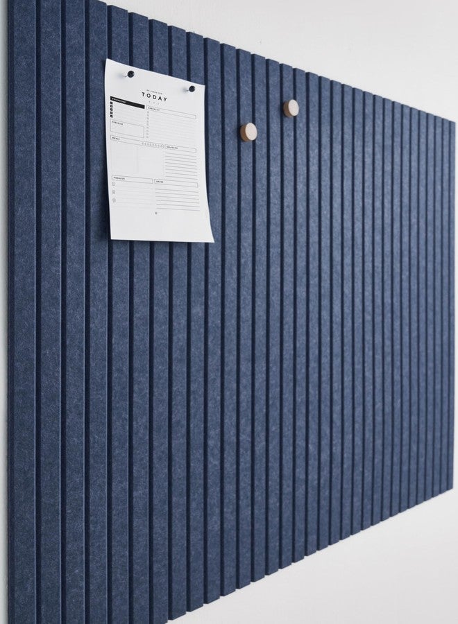 VIVELDA Large Cork Boards for Walls Black Felt Alternative - Slat Wall Paneling, Bulletin Board Tiles for Home Decor, Push Pin Corkboard Organizer for Office or Classroom-12-Pack Panel Kit (Indigo) - Image 1