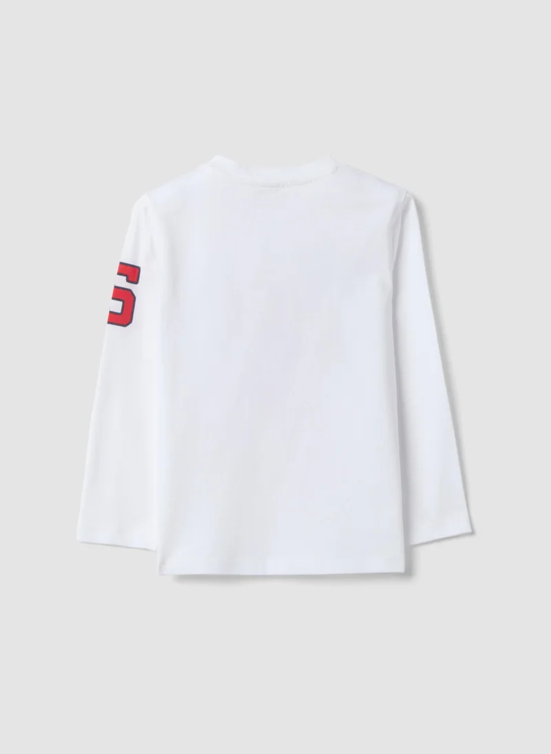 Ovs OVS White Long-Sleeve Pure Cotton T-Shirt With Spidey Print For Boys