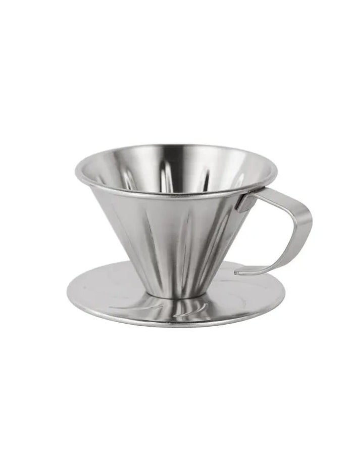 Generic Liying 01Pcs- V02 Pour Over Coffee Dripper Stainless Steel Metal Reusable Cone Coffee Filter Slow Brewing Accessories for Home Cafe Restaurants  - Image 1