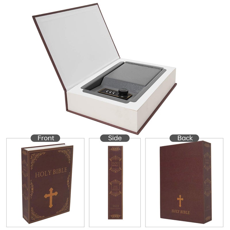 PACOLO Real Paper Transfer Book Safe, Hollow with Secret Hidden Compartment, Combination Lock, 8.7"Ã—6"Ã—2" (Bible-Combination) - Image 3