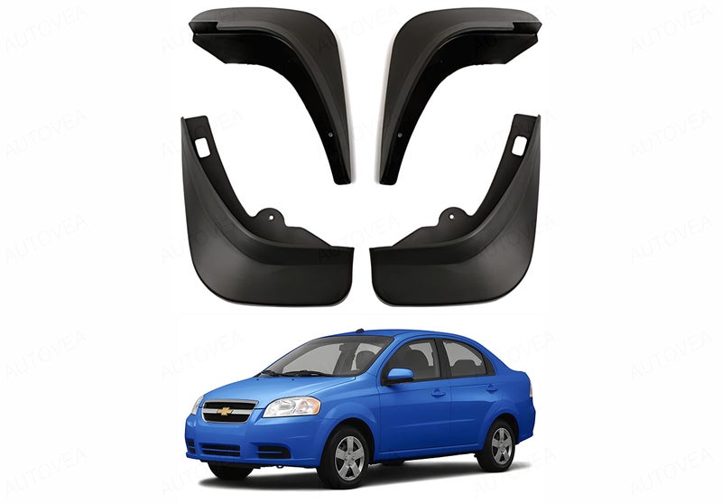 AUTOVEA Plastic Mud Flaps (Set of 4) Compatible with Chevrolet Aveo (2006-2012) - Image 1