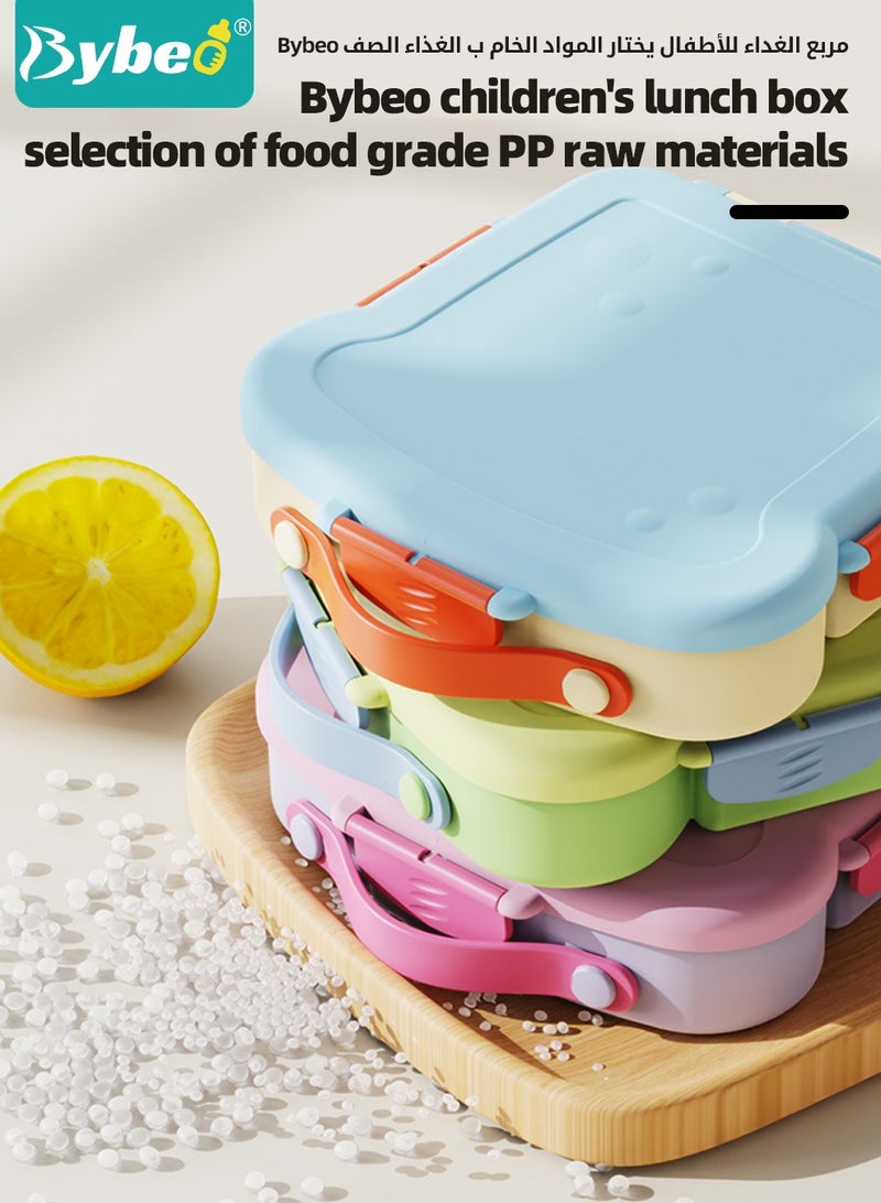 بيبو علبة بنتو محمولة للأطفال، علبة غداء مدرسية للأطفال، حاويات وجبات خفيفة للسفر، مقسمة إلى 4 أقسام مع فاصل قابل للإزالة، خالية من مادة BPA، آمنة للاستخدام في الميكروويف وغسالة الصحون - Image 3