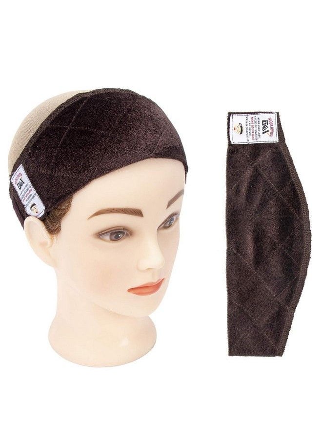 gexworldwide - Gex Wig Grip Band Adjustable Wig Comfort Band Headband Flexible Velvet Scarf Wig Comfort Nonslip Adjustable Fasten Wig Bands With Arch Extra Hold For Women (Brown) - Image 1