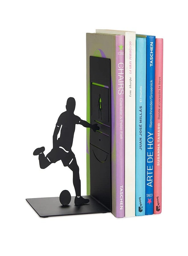 Balvi Goal Kick Football Bookend, Black Metal, 1 Piece - Image 1
