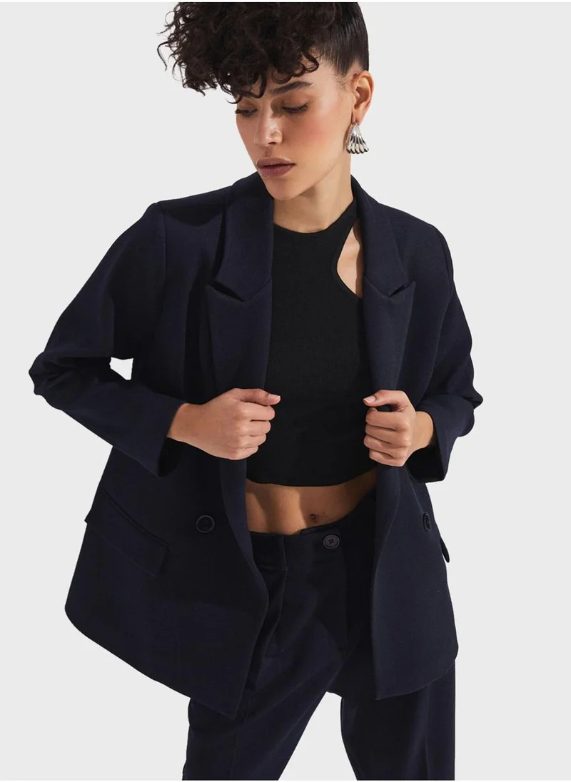 جون Pocket Detail Button Detail Jacket