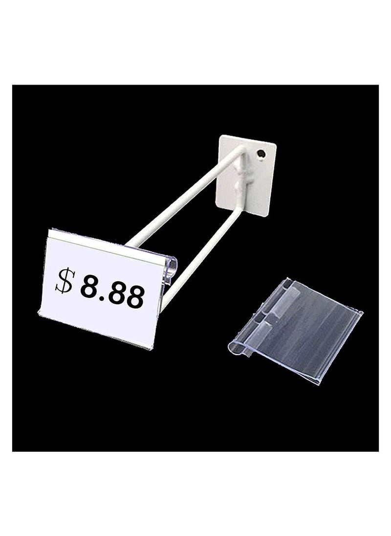 50 Pcs Clear Plastic Bucket Clip Labels For Baskets, Metal Rack Price Labels, Storage Bin Labels, Merchandise Sign Display