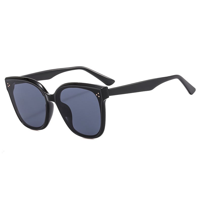 Generic Gm Sunglasses Womens High-end Big Face Slimming Anti-ultraviolet Polarized Sunglasses Mens Korean Style Square Internet Celebrant Glasses Ri202 black frame gray film
