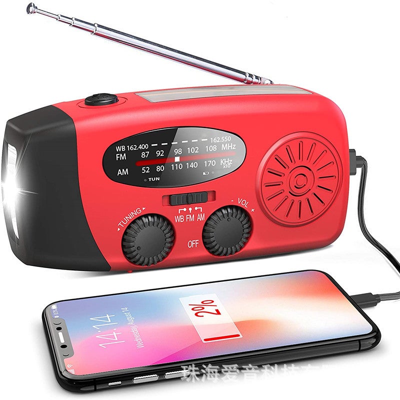 3Led Light Emergency Wireless Weather Solar Hand Crank Disaster Prevention Radio Multi-Function Portable Radio - Image 2