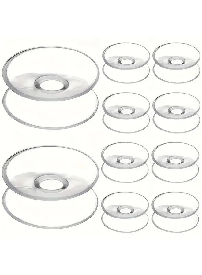 30pcs Heavy Duty Clear Silicone Double Sided Suction Cups Strong Adhesive No Residue Removable Pads - Image 1