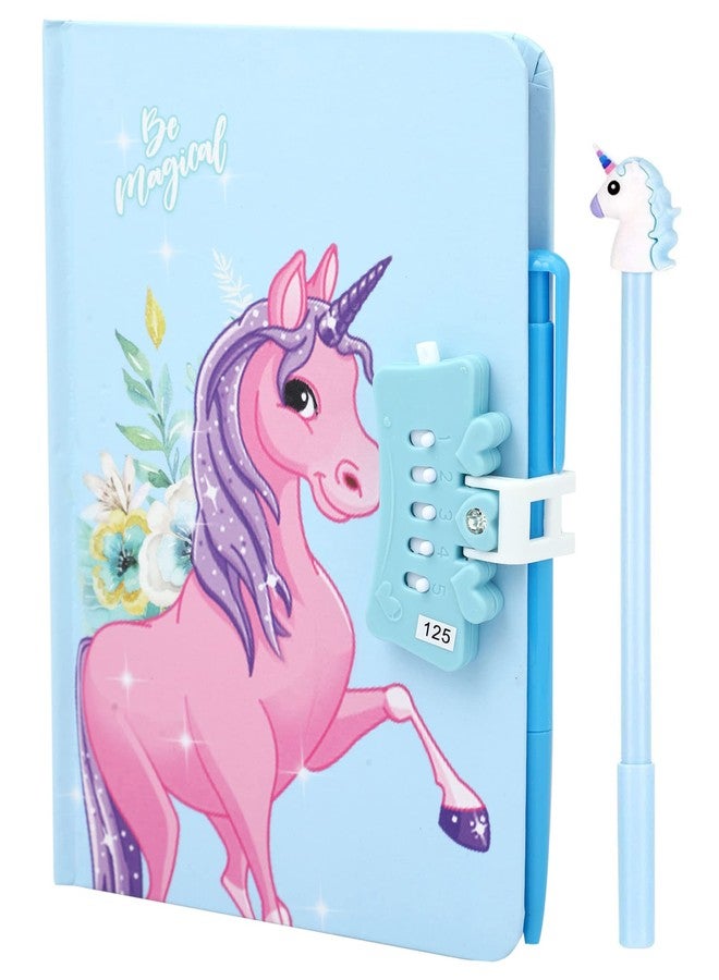 SHREE TECHNESH Unicon Password Lock Diary With Unicorn Pen | Password Number Lock Diary | Dairy With Password Lock For Girls,80 Pages - Image 1