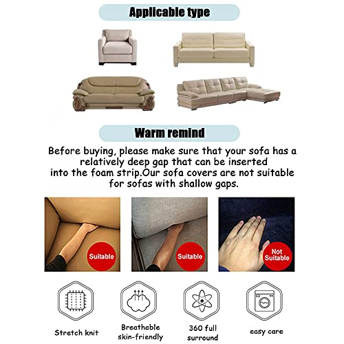 Shukii Stretch Couch Covers Printed Sofa Covers for 3 Cushion Slipcovers Universal Furniture Protector with 1 Pillowcases (3-Seater 70-86 inch) - Image 4