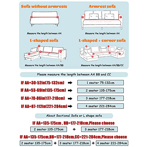 Shukii Stretch Couch Covers Printed Sofa Covers for 3 Cushion Slipcovers Universal Furniture Protector with 1 Pillowcases (3-Seater 70-86 inch) - Image 2