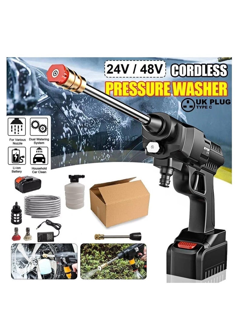 BGM 48V Cordless Portable Washer Electric High Pressure Cleaner Machine 200W 30Bar Lithium Handheld Car Cleaning Device With Foam Generator Nozzle Water Pump  - Image 1