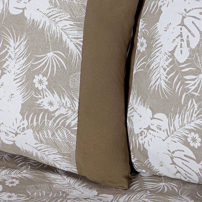 Dekor World Dekor World 6 Piece Cotton Printed Grey Autumn Leaf Collection Diwan Set for Living Room150x175 cm1 Piece Diwan Sheet 3 Piece Cushion Cover 2 Piece Bolster Cover  - Image 2