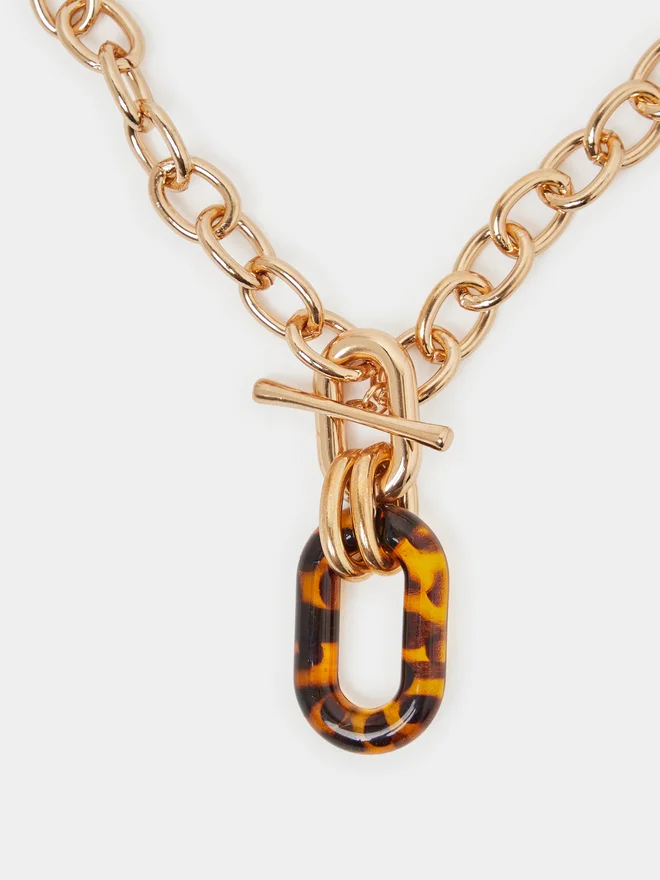 Styli Set of 2 - Chunky Chain Toggle Pendant Necklace