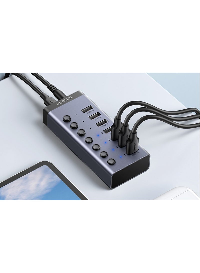 UGREEN USB-C to 7-Port USB-A 3.0 Hub DC 12V EU - Image 3