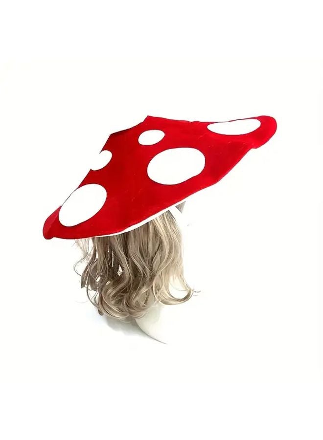 Purple Mushroom Hat For Adults Soft Polyester Costume Headpiece Halloween Christmas - Image 5