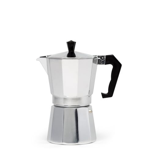 Primula Classic Stovetop Espresso and Coffee Maker, Moka Pot for Italian and Cuban Café Brewing, Greca Coffee Maker, Cafeteras, 6 Espresso Cups, Silver - Image 1