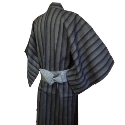 Edoten Men's Kimono Japan Shijira Weaving Yukata 709 GY M - Image 5