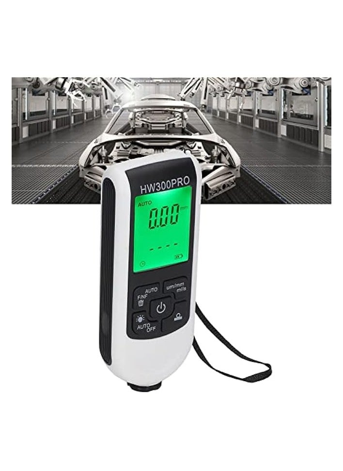 PROMASS - Paint Coating Meter Resolution 1um 0~2000UM Digital Coating Thickness Indicator Battery Level Indicator White - Image 1