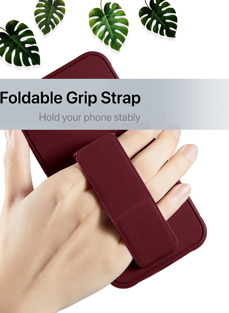 دبليو تيك قبضة اليد طوي المغناطيسي مسنده شريط للرسغ قبضة الأصابع مع المدمج في غطاء الحديد ل الشرف Magic6 برو 5G 2024 المارون - Image 2